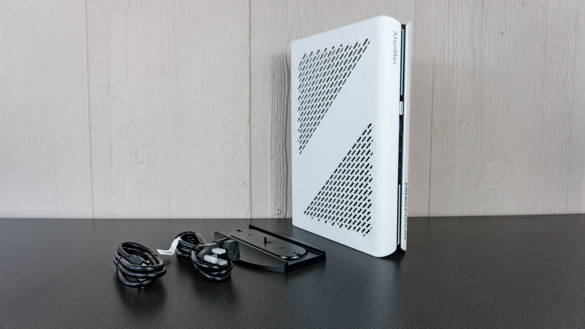 The Minisforum G1 Pro unboxed on a table