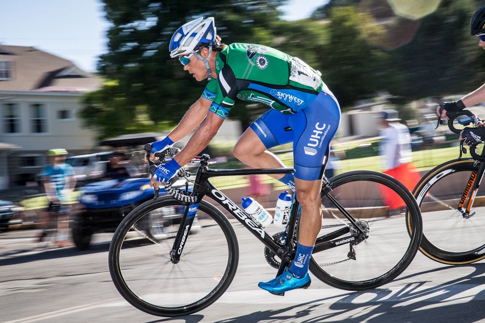 Travis McCabe (UnitedHealthcare) gets ready for the sprint.