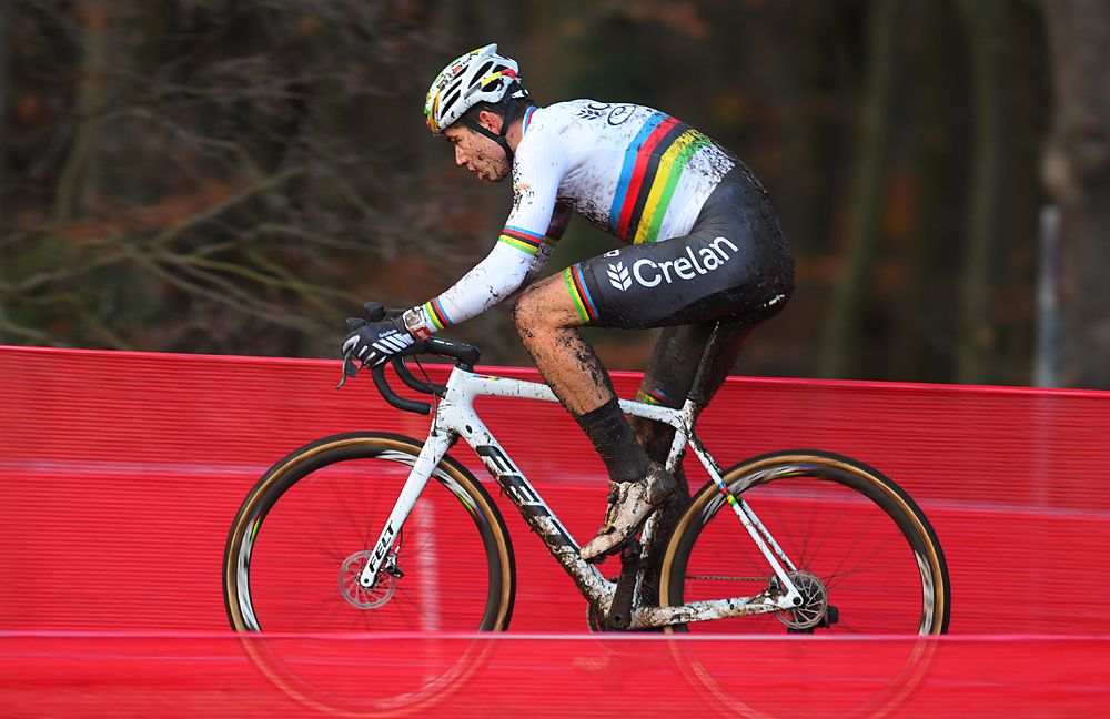 Wout Van Aert (Bel) Crelan - Charles leads the fifth round of the UCI Cyclo-cross World Cup in Zeven
