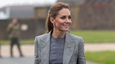 Catherine, Princess of Wales, Royal Honorary Air Commodore, visits RAF Coningsby in Lincolnshire during her first official engagement at the station, on October 2, 2025