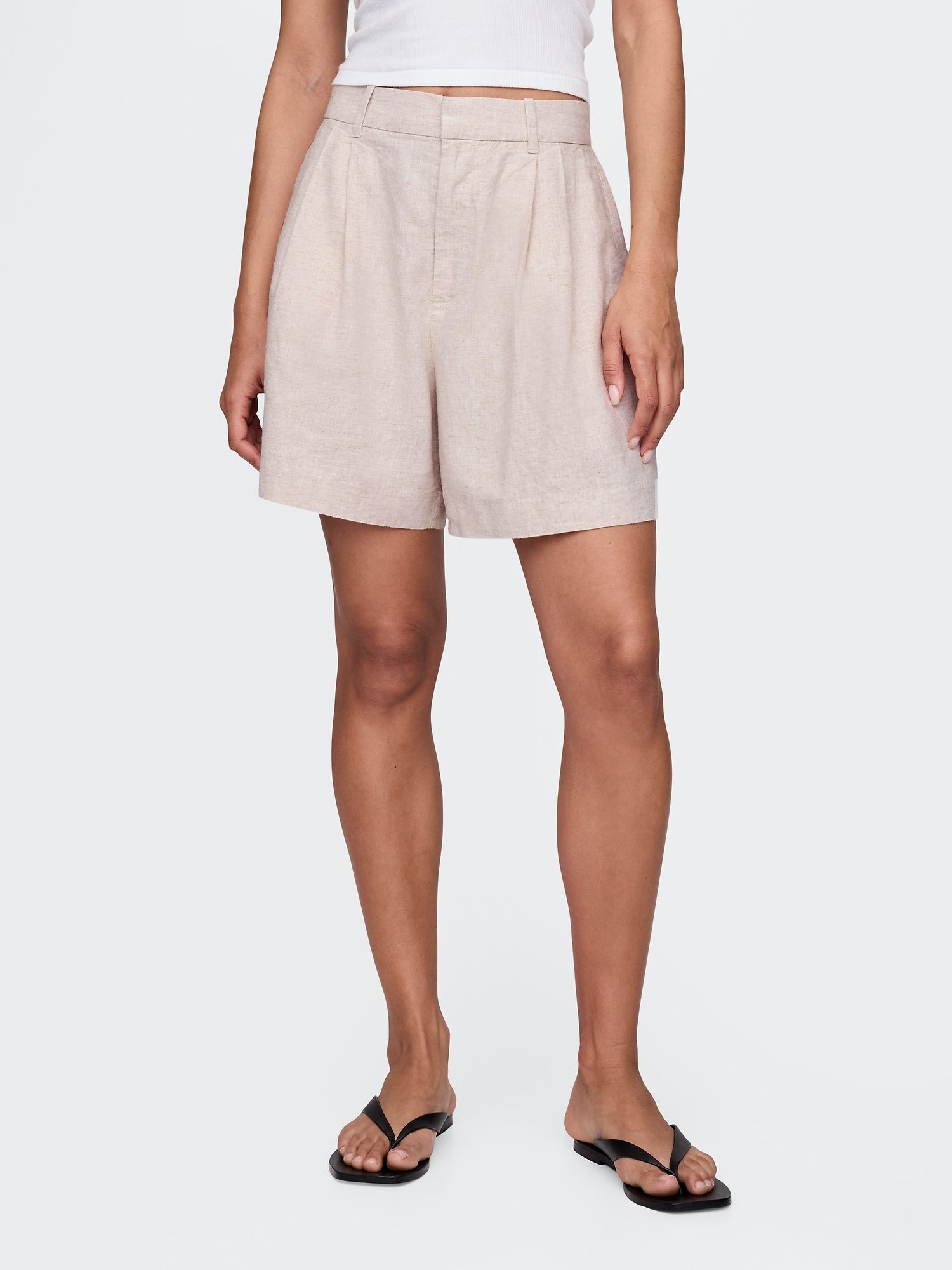 Gap, 365 High Rise Linen-Blend Shorts