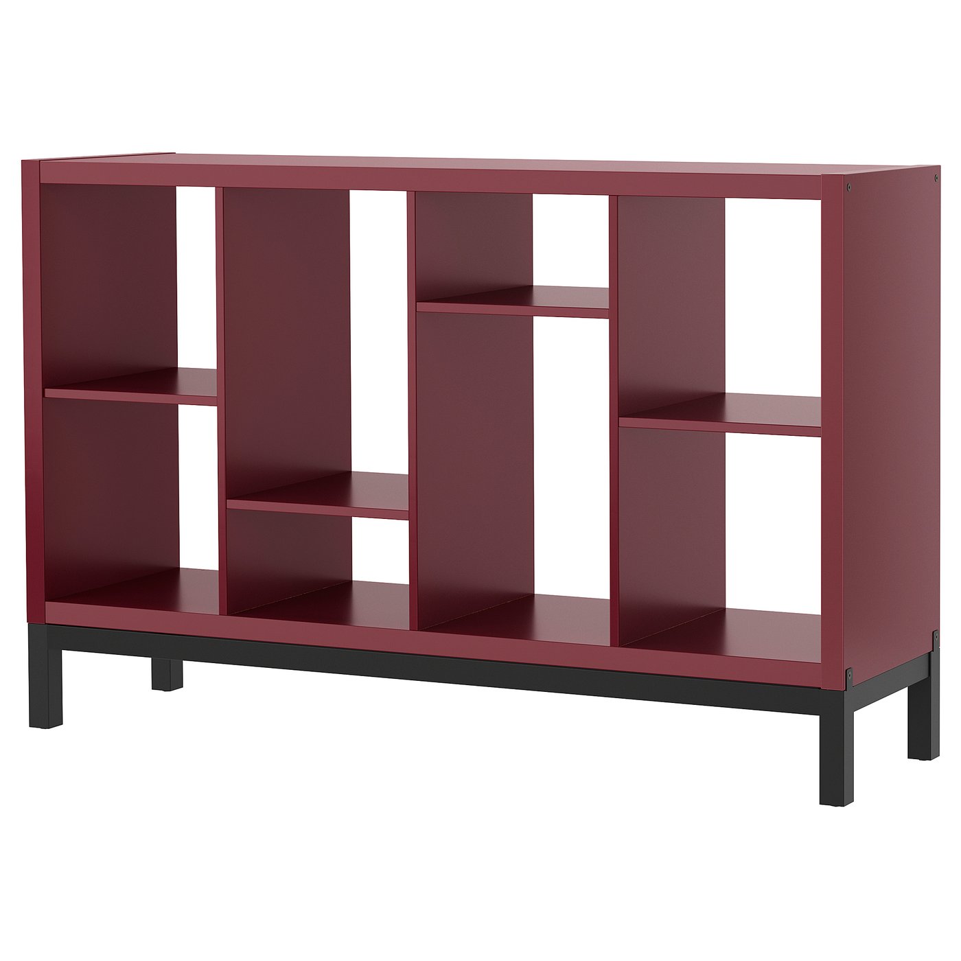 Kallax Shelving Unit With Underframe - Brown-Red/black 147x39x94 Cm