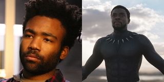 Donald Glover and T'Challa side by side