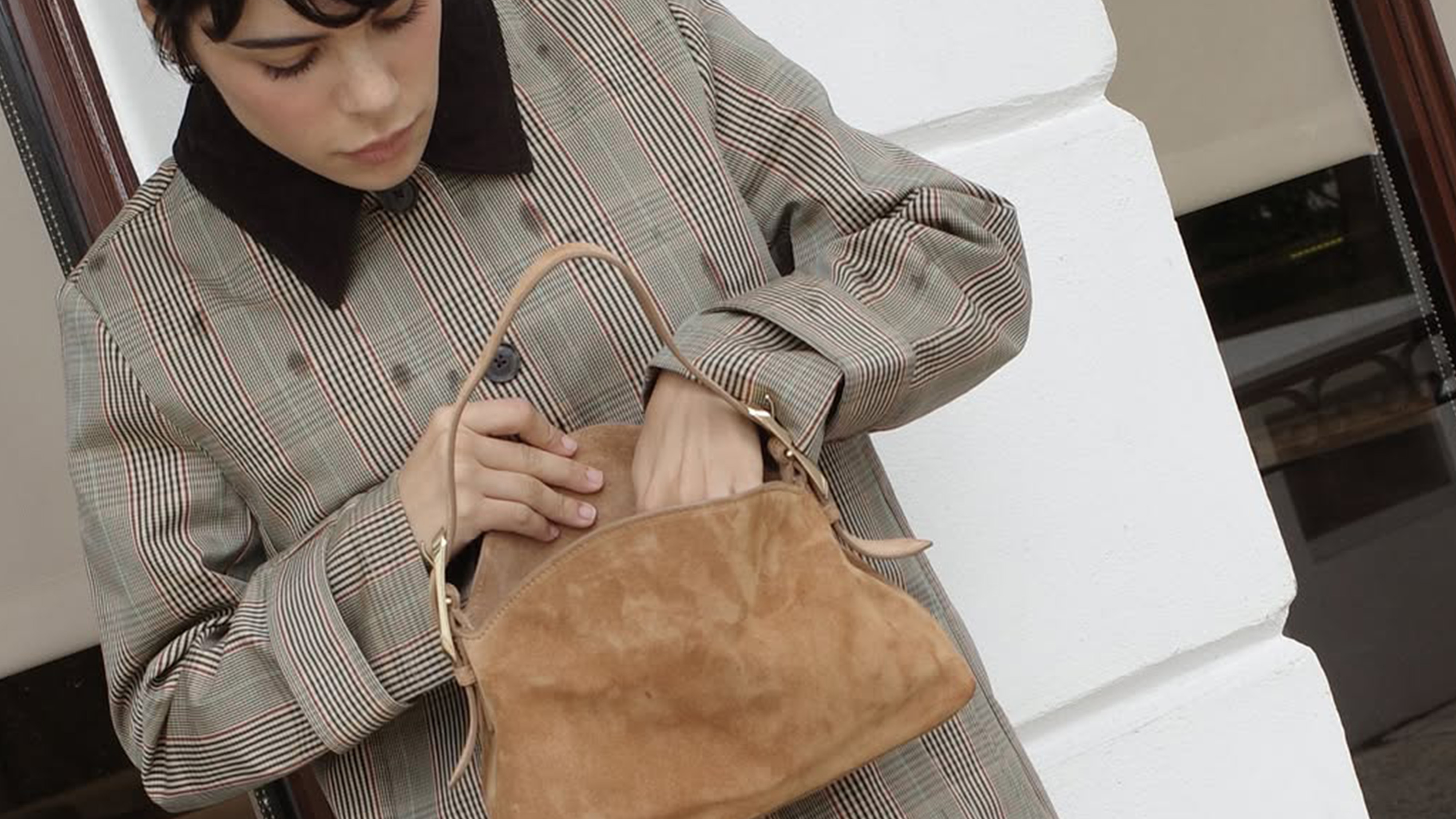 woman wearing barn coat