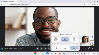 Chromebook Plus video controls in Google Meet