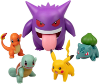 This fun pack includes five fan-favorite Pokémon including the original starters: Charmander, Squirtle, and Bulbasaur. It's perfect for display on a shelf or for play.