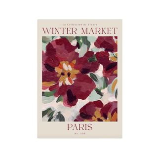 Winter Market Poster red florals