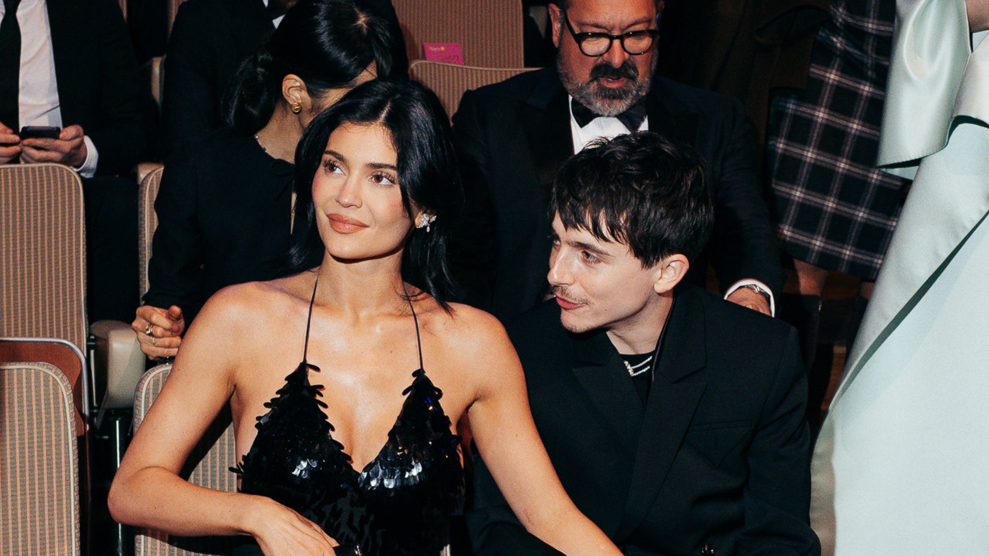 Kylie Jenner and Timoth&amp;eacute;e Chalamet attend the EE BAFTA Film Awards in 2025