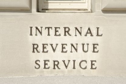 Pictudre of Internal Revenue Service name on the IRS building in Washington, DC