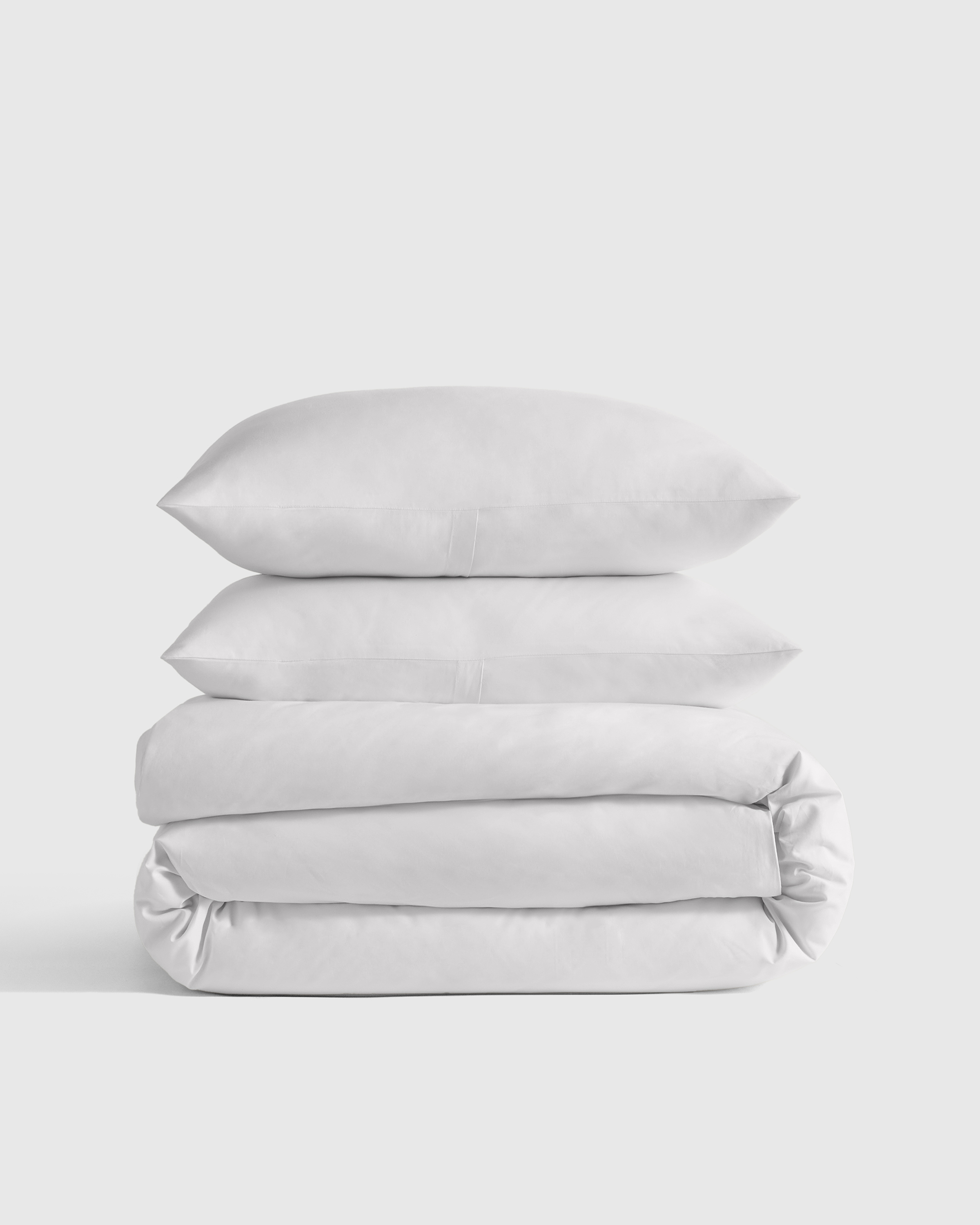 Organic Crisp Percale Duvet Cover Set in White