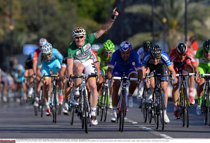 Andre Greipel (Lotto Belisol) beat Nacer Bouhanni to the final stage.