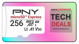 Tech Deals cover featuring a PNY microSD Express storage card