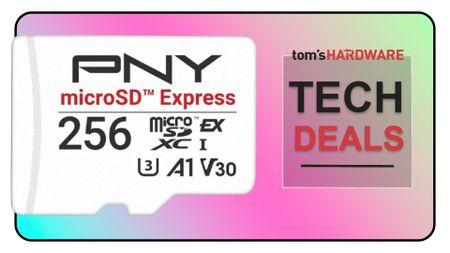 Tech Deals cover featuring a PNY microSD Express storage card