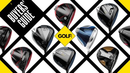 An array of different TaylorMade drivers in a grid system