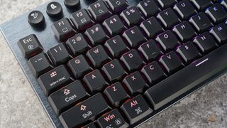 A black Hexgears Immersion A3 TKL hot-swappable mechanical low-profile keyboard