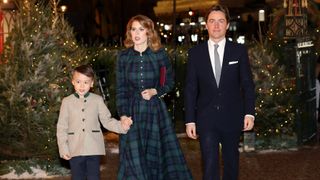 Princess Beatrice holds her stepson Wolfie's hand and walks next to Edoardo Mapelli Mozzi as they attend the Together at Christmas carol service in 2023