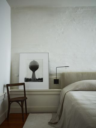 A bedroom corner transformed with artwork