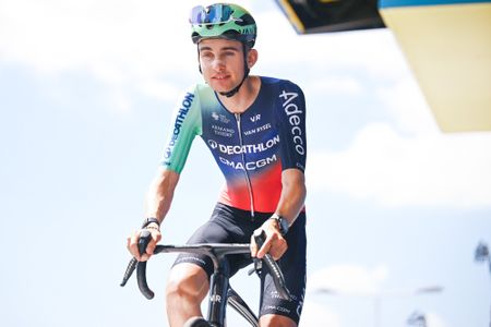 SAINT-VULBAS, FRANCE - JUNE 12: Paul Seixas of France and Team Decathlon CMA CGM prior to the 78th Tour Auvergne-Rhone-Alpes 2026, Stage 6 a 182.3km stage from Saint-Vulbas to Crest-Voland 1211m / #UCIWT / on June 12, 2026 in Saint-Vulbas, France. (Photo by Dario Belingheri/Getty Images)
