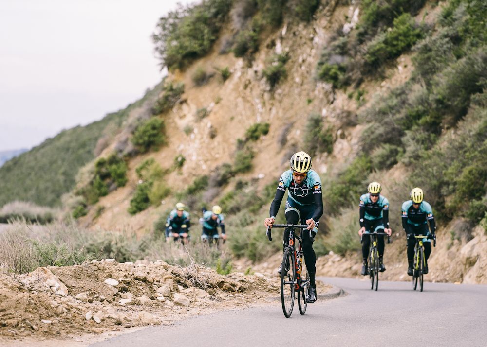 303 Project's Isaiah Newkirk in front on a climb