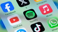 Music and social media apps including formerly twitter x on smart phone screen