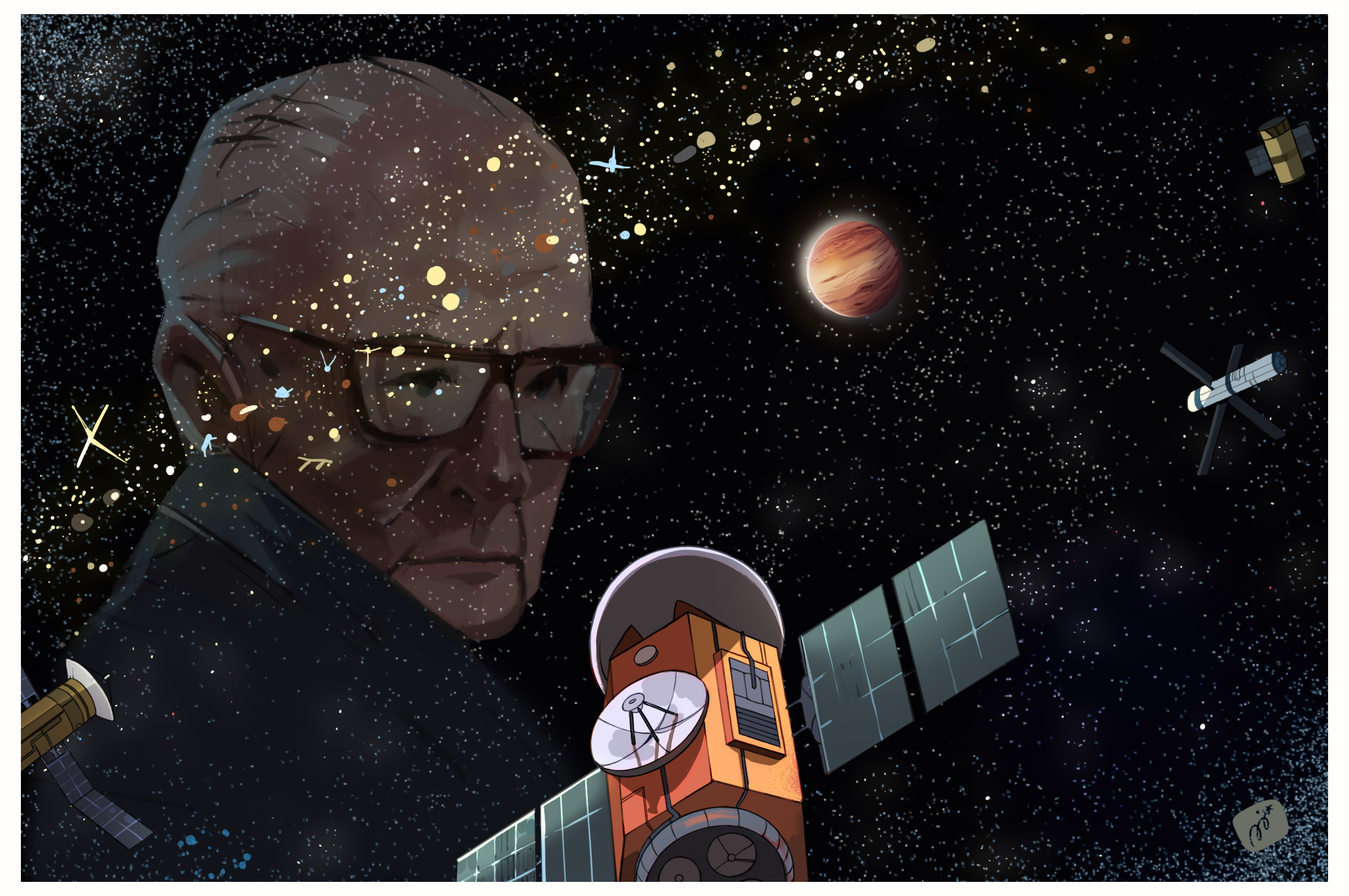 Arthur C. Clarke Exobelt and portrait