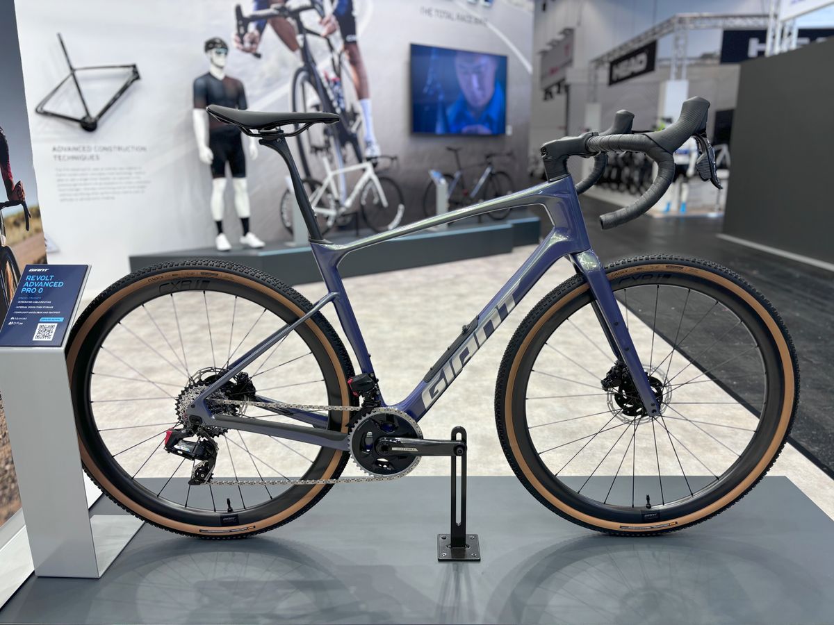 The Giant Revolt gravel bike on display at Eurobike