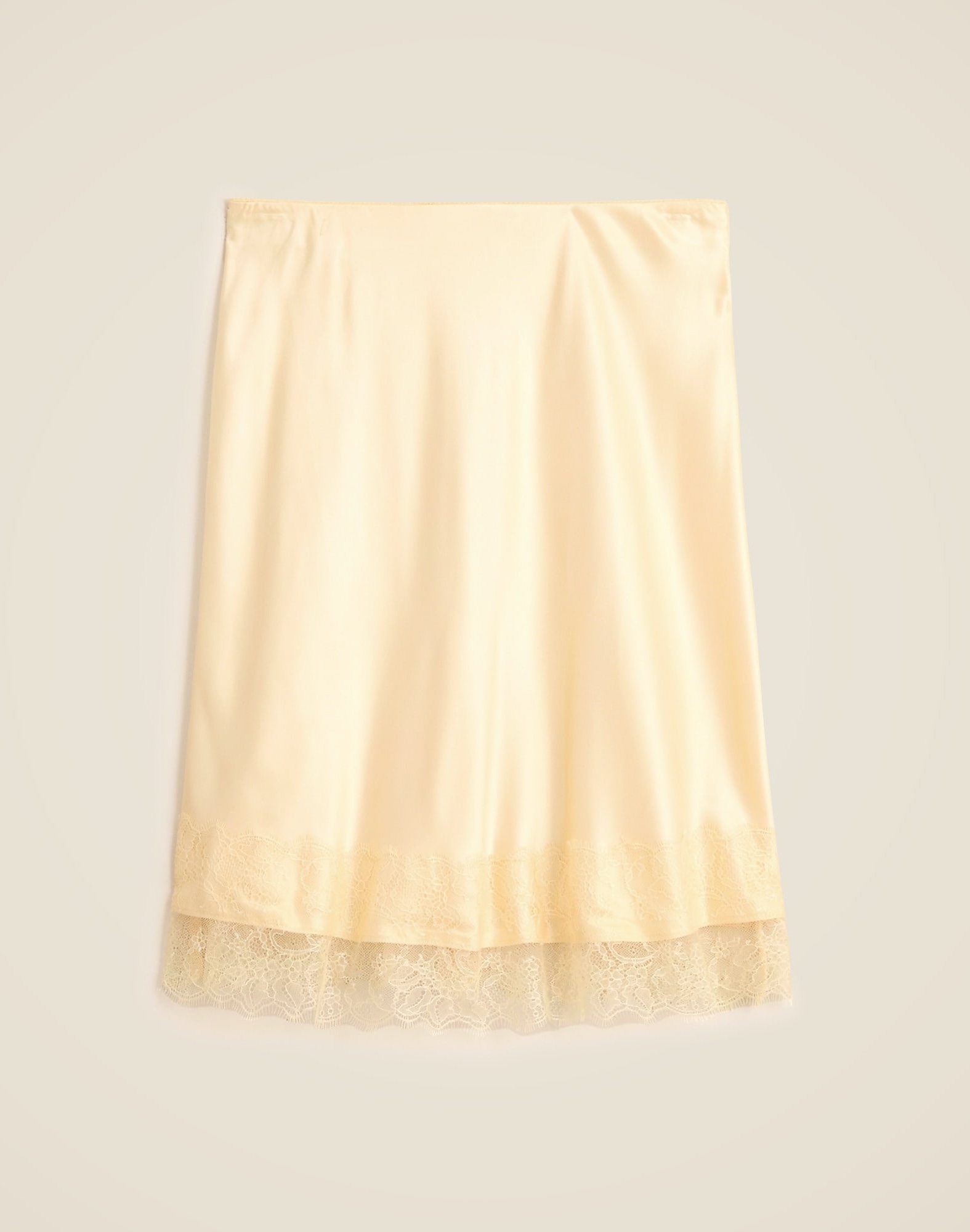 J.Crew, Gwen Lace-Trim Slip Skirt in Luster Charmeuse