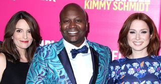 Tina Fey, Tituss Burgess and Ellie Kemper attends the premiere of Netflix's "Unbreakable Kimmy Schmidt" Season 2 at the SVA Theatre on Wednesday, March 30, 2016, in New York.