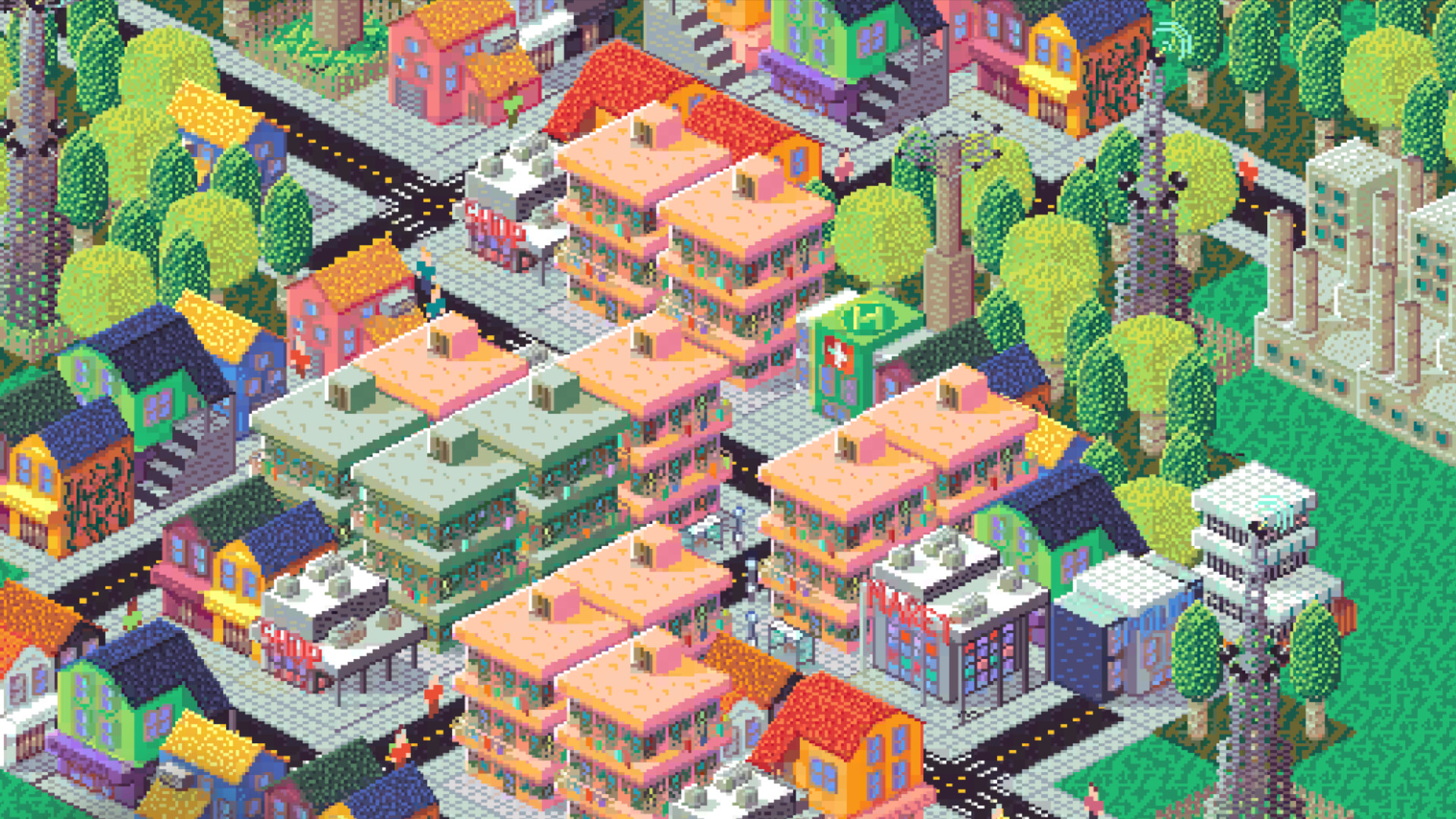 A city from isometric view