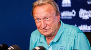 Huddersfield Town manager Neil Warnock in a press conference