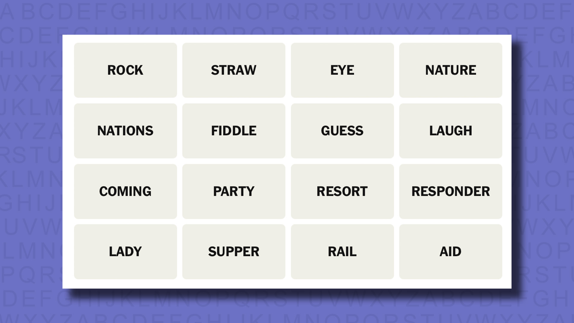 NYT Connections hints for game 781 on a purple background
