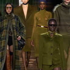 Olive green color trend on the F/W 2024 runways