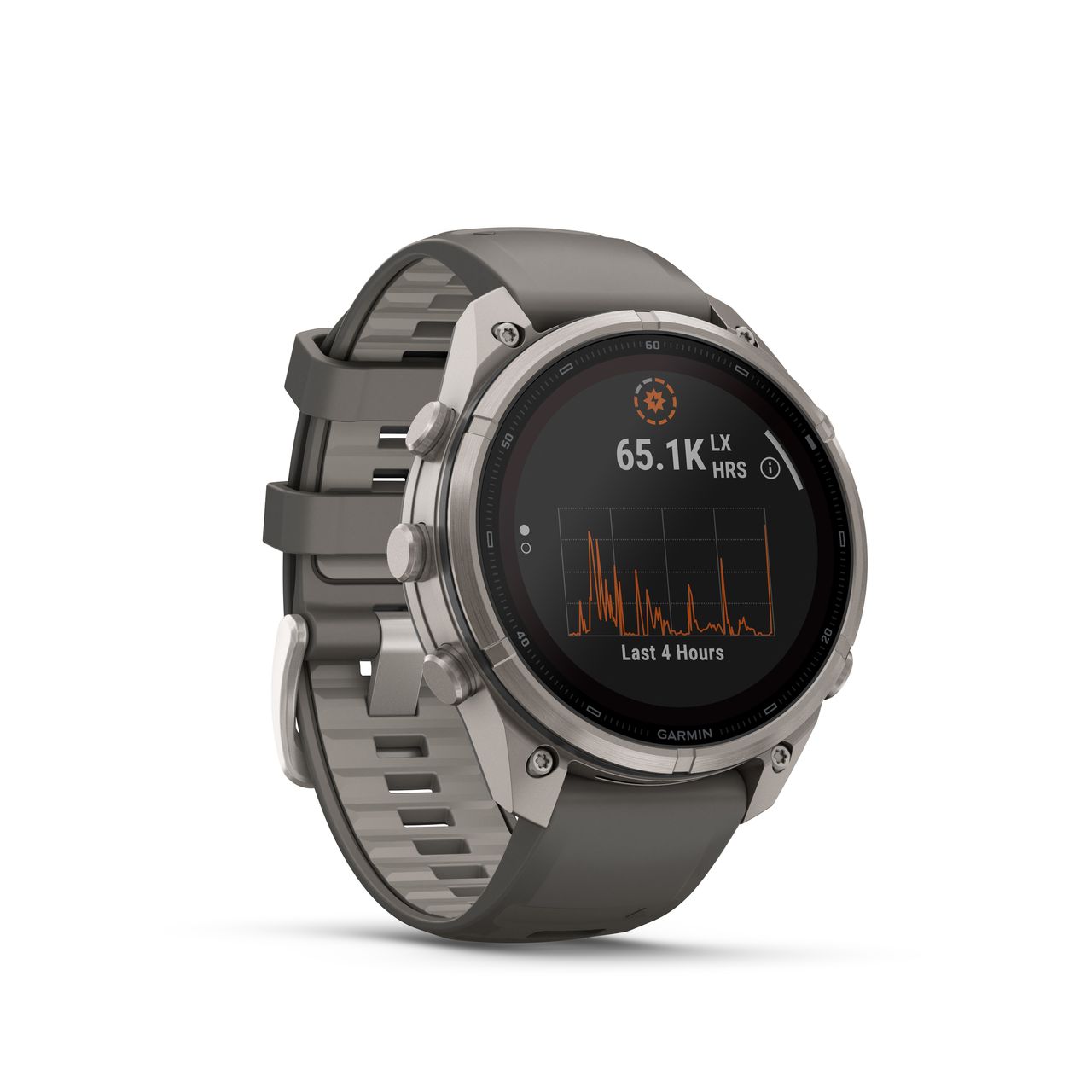 front of the Garmin Fenix 9 Pro Solar in silver