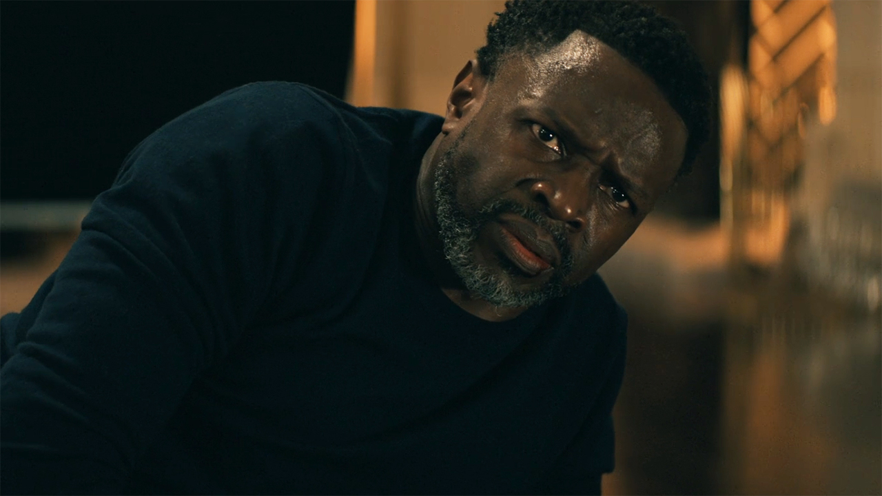 Polarity looking angry as he props himself up on a wooden floor in Gen V season 2 episode 6