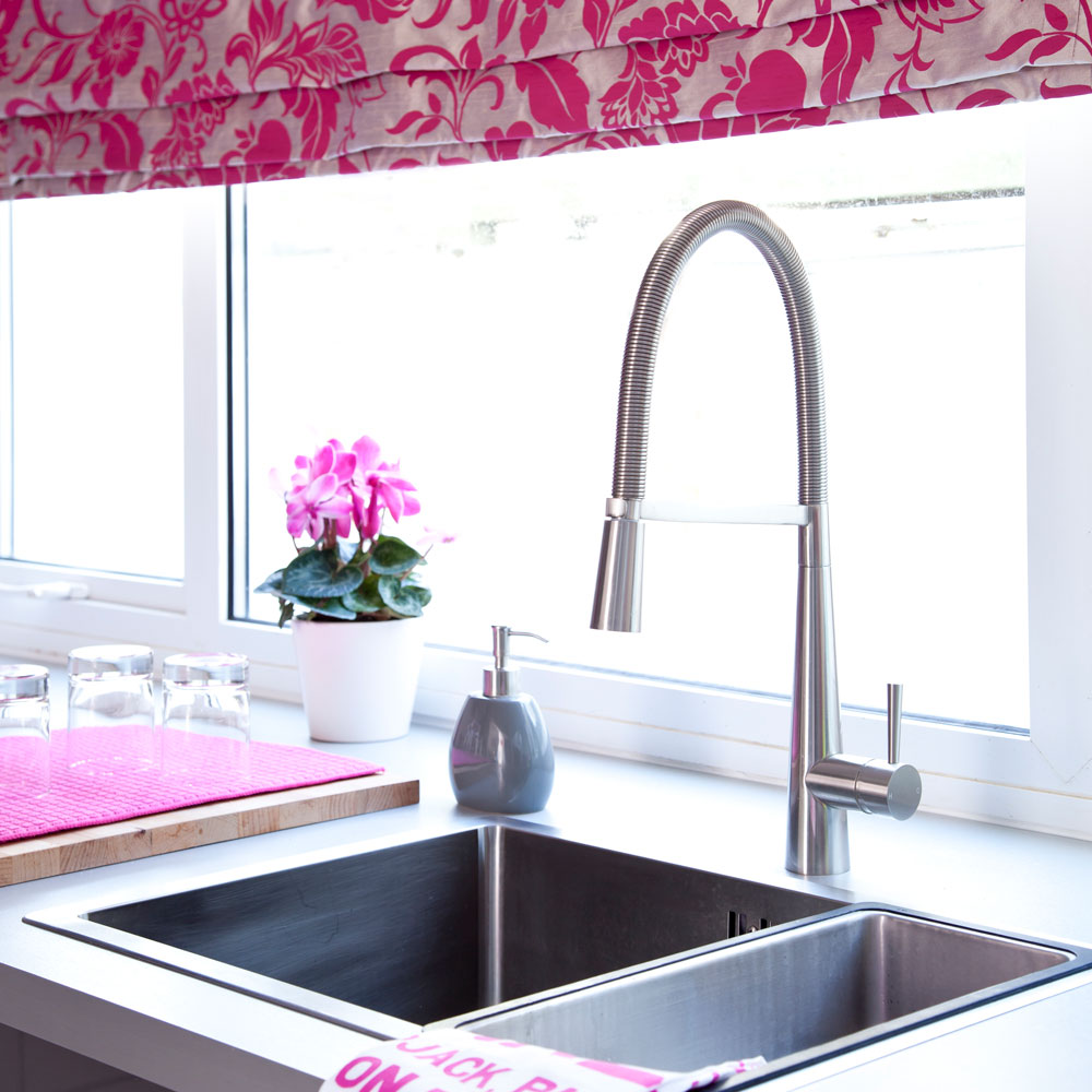 kitchen sink with monobloc kitchen tap