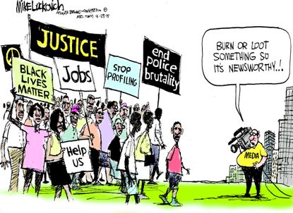 Editorial cartoon U.S. Baltimore media