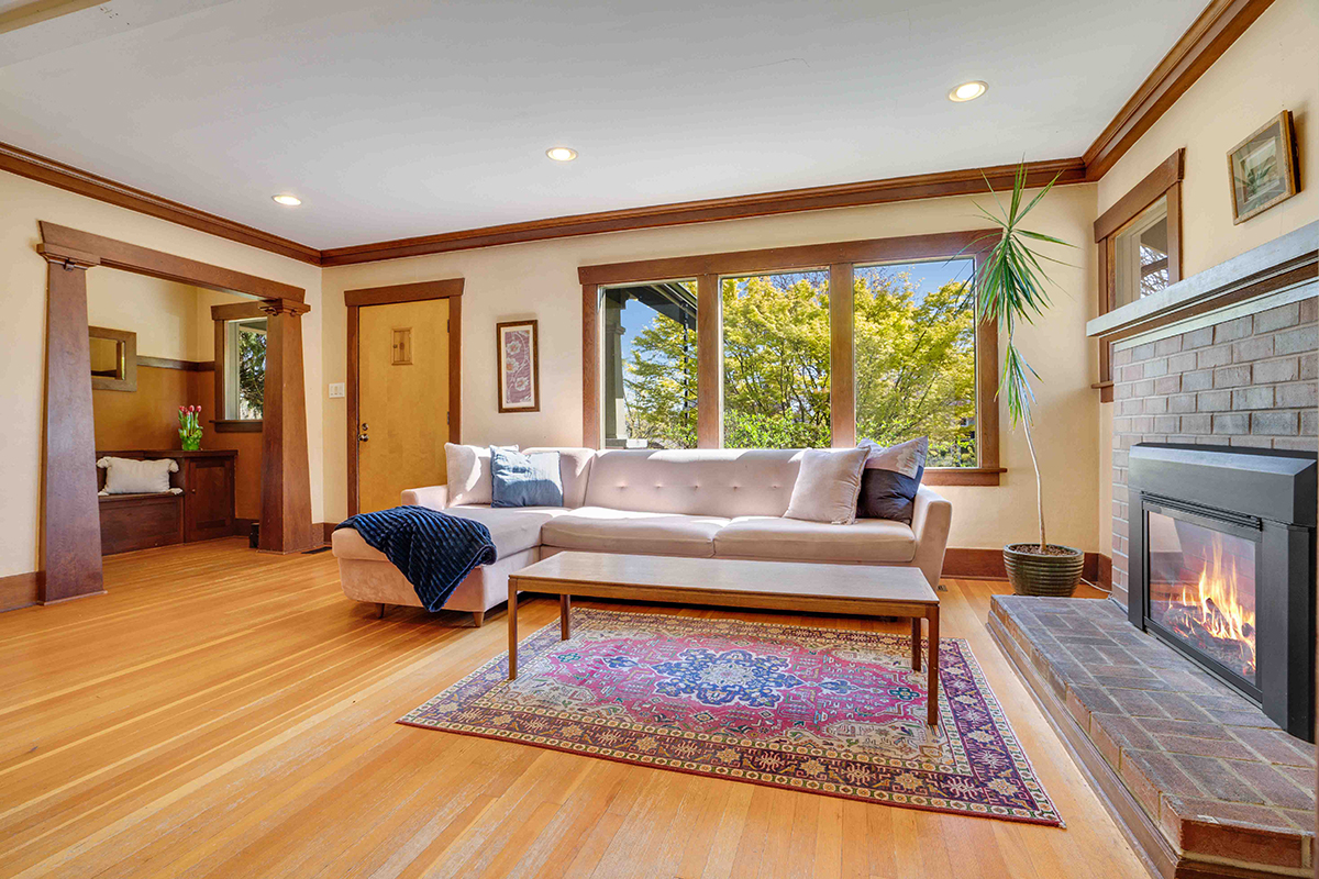 Living room in Tacoma home