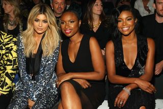 Kylie Jenner at fashion show with Jennifer Hudson and Gabrielle Union