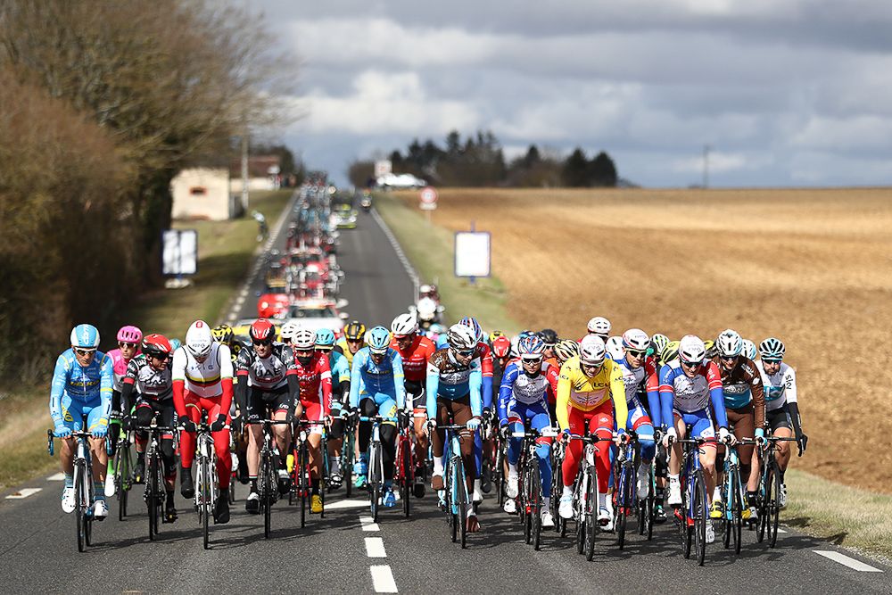 The peloton in action during stage 3 at Paris-Nice