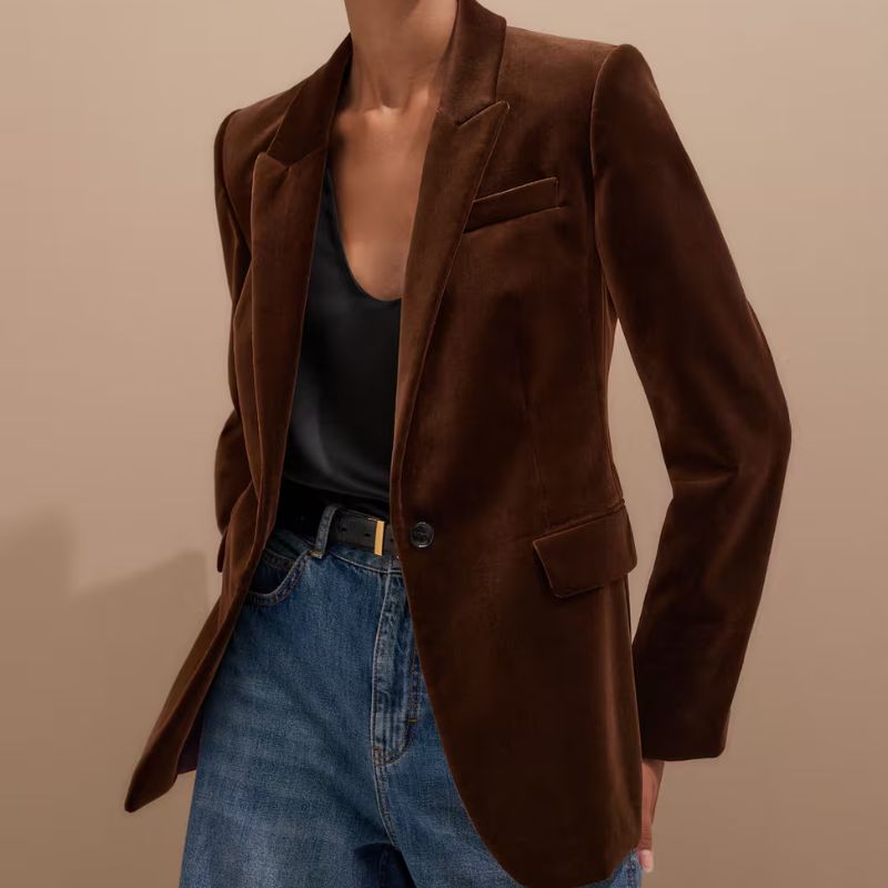 Sharp Shoulder Blazer cut out