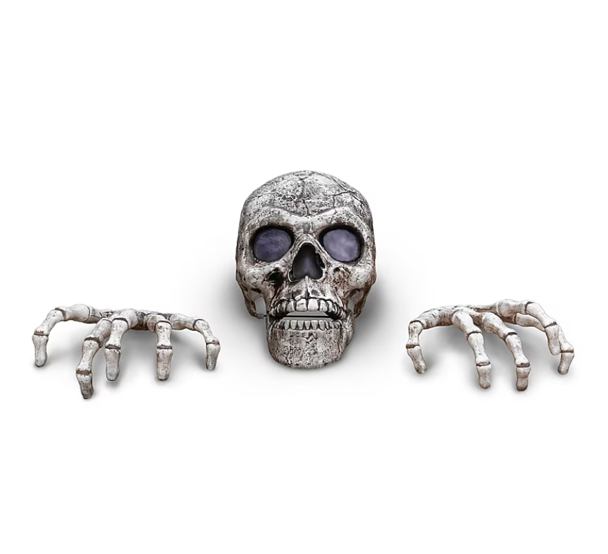 Haunted Living 2.3-ft Giant Skull with Hands Ground Breaker Yard Decoration