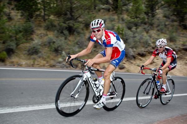 Mark De Maar (UnitedHealthcare-Maxxis) gets to the front to limit the damage of the attacks.