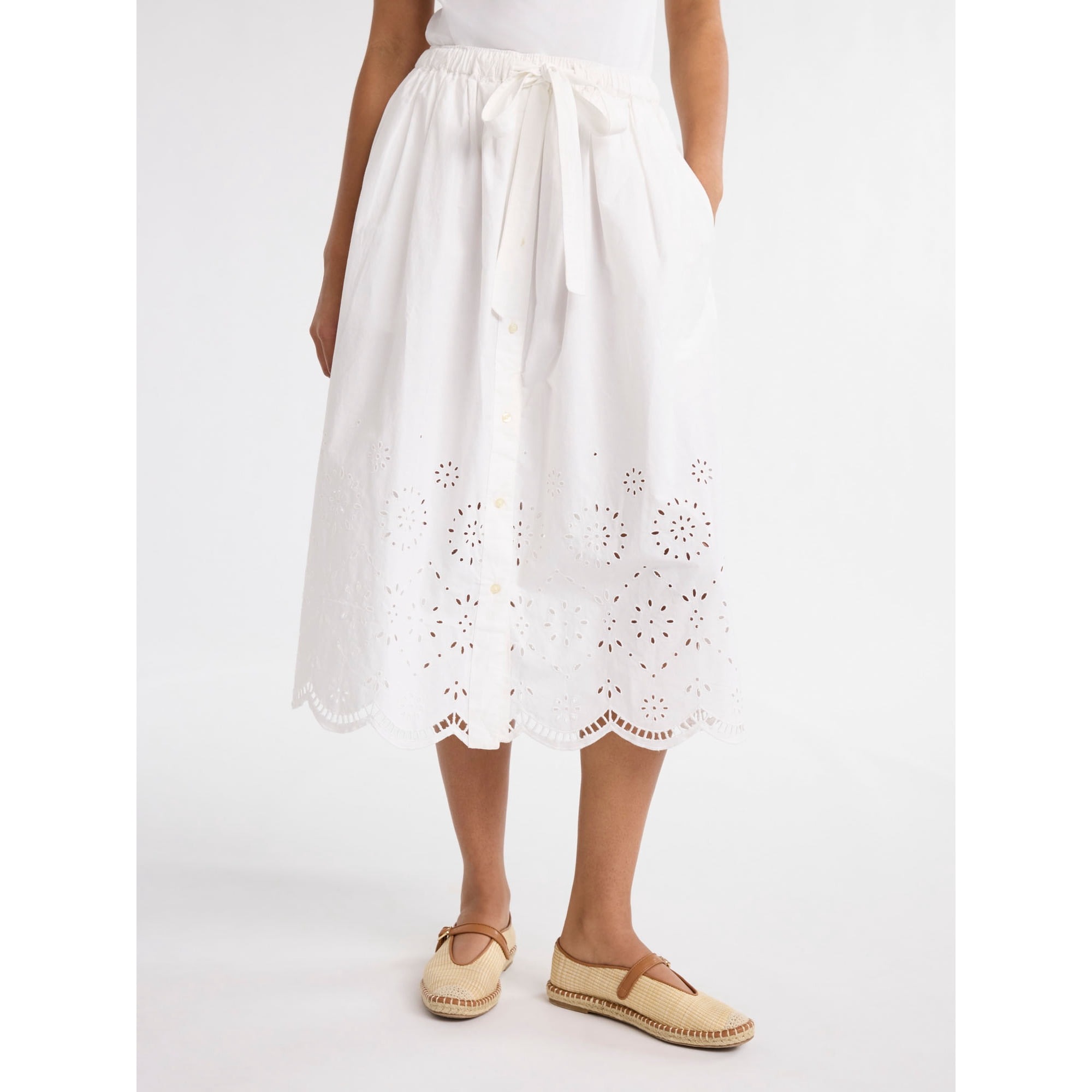 Free Assembly, Free Assembly Women's and Women's Plus Cotton Eyelet Midi Skirt, Sizes Xs-4x