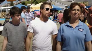 Liam James, Sam Rockwell, and Maya Rudolph in The Way Way Back