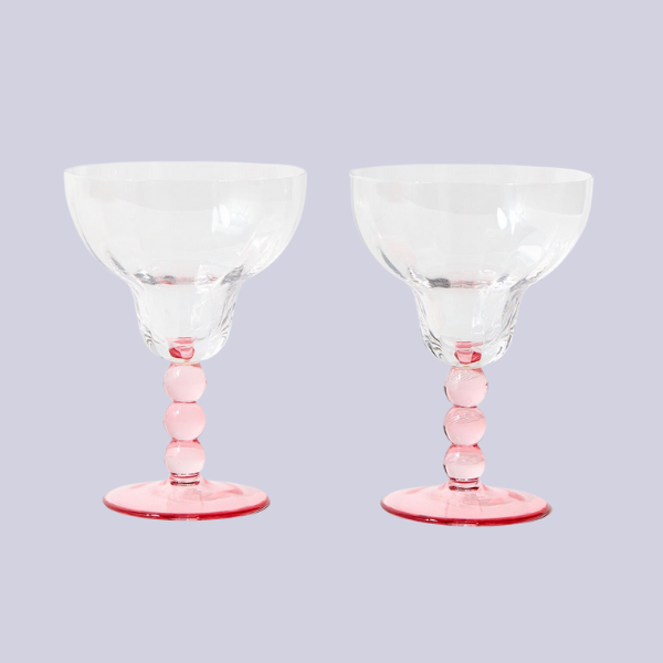 Bobbin Pink Margarita Glasses Set of Two | Oliver Bonas
