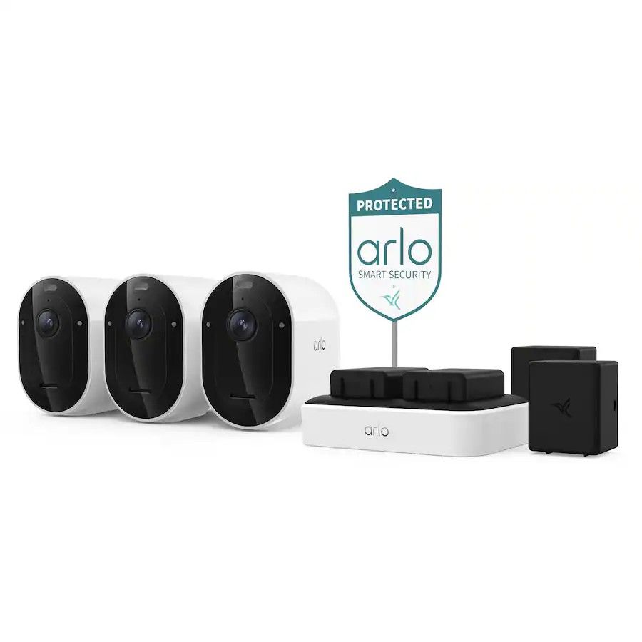 Arlo Pro 6 three camera bundle with charging station and extra battery