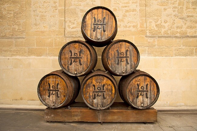 L&oacute;pez de Heredia wine barrels in Haro, Rioja.
