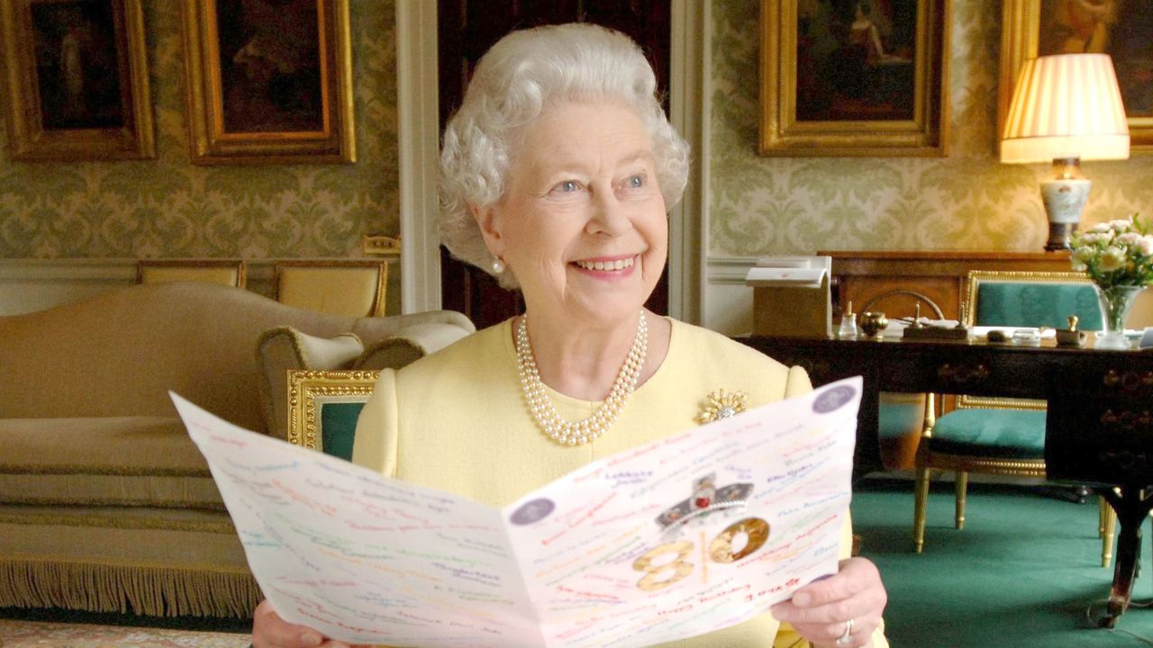 The Queen in Buckingham Palace