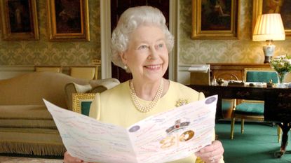 The Queen in Buckingham Palace