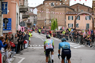 Lilian Calmejane and Davide Ballerini on stage 3 of the Giro d'Italia